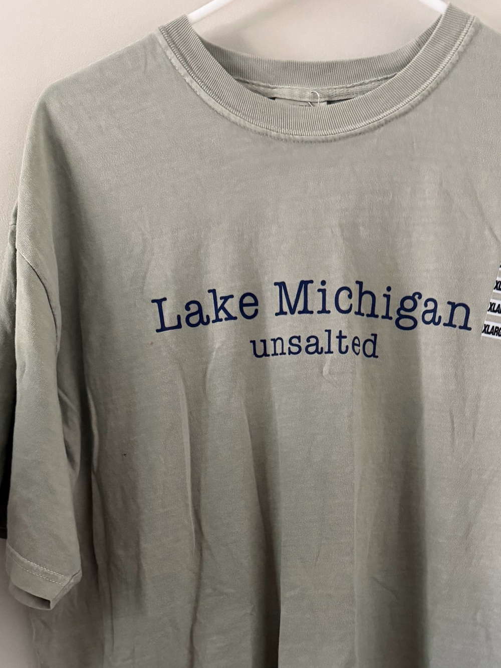 🐟 Lake Michigan “No Salt… Shark Free” Navy Short Sleeve T-Shirt 🐟 ~XL 🆕  NWT
